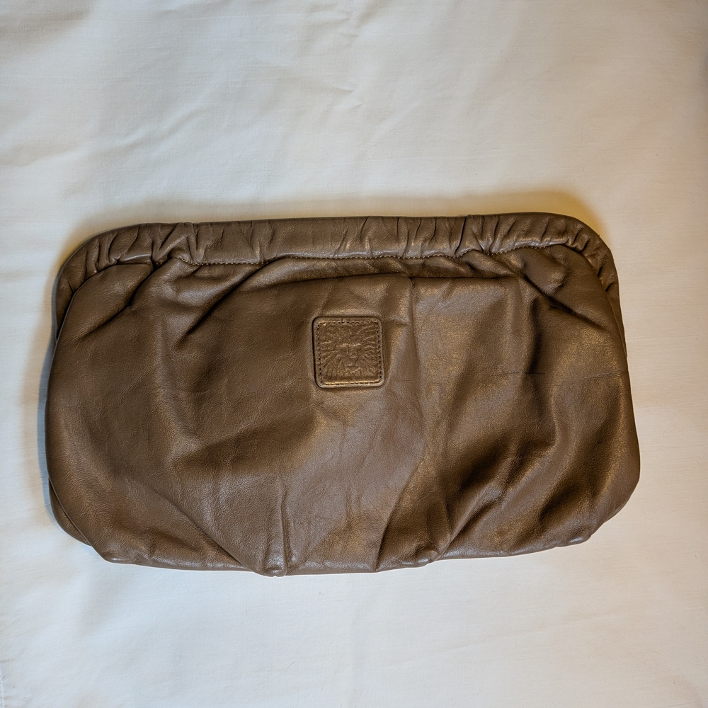 Anne Klein Tan Leather Shoulder Bag